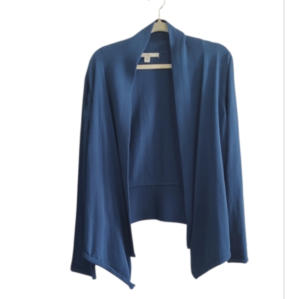 Fever Blue Open-Front Ribbed Cardigan Size XL